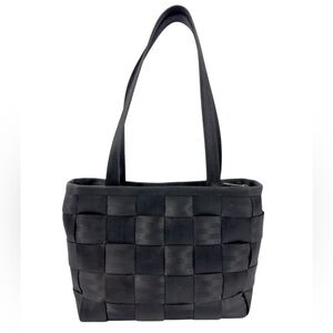 Harveys Original Seatbelt Shoulder Bag Tote Purse Black Double Strap Handle Zip